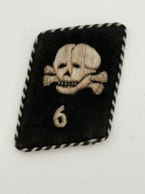 Vertical SS Death’s Head Collar Tab – Numeral 6