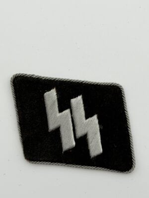 Original Waffen-SS Aluminium Wire SS Runes Collar Tab – WWII German Insignia