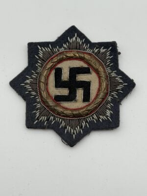 Original WWII Luftwaffe Cloth German Cross in Gold (Breast Version)