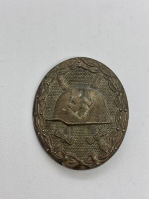 Original WWII German Silver Wound Badge – Solid Back, Maker Marked