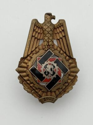 Original 1939 Technische Nothilfe (TeNo) Membership Badge – Numbered No. 2566 by Wilhelm Fühner, Pforzheim