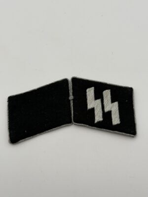 Unissued Original Waffen-SS Collar Tab Set with Original RZM Label