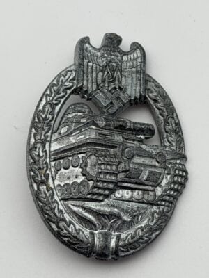 Original Panzer Assault Badge in Silver (Panzerkampfabzeichen) – Early Wartime Die-Struck Exampl