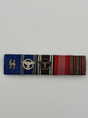 Original Waffen-SS Ribbon Bar with SS Long Service Device | WWII German Ribbon Bar