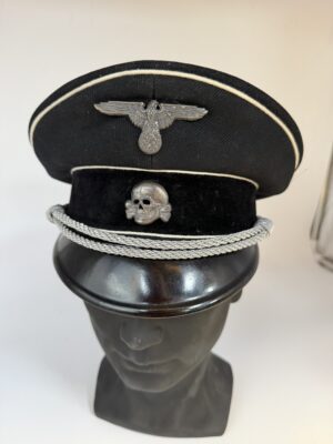 Original Allgemeine-SS Officer's Black Visor Cap