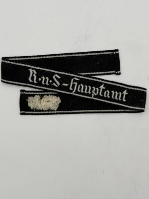 Original Third Reich SS RuS-Hauptamt Metal-Embroidered Cuff Title | RZM Label