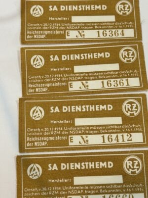 Original Third Reich RZM SA Diensthemd Labels | Museum Quality Authentication & Collector Guide