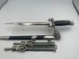 Carl Eickhorn Land Customs dagger with portepee deluxe green hangers and scabbard