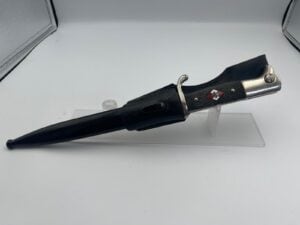 Very rare Hitler Youth dress bayonet by Tiger Solingen with black scabbard and leather frog