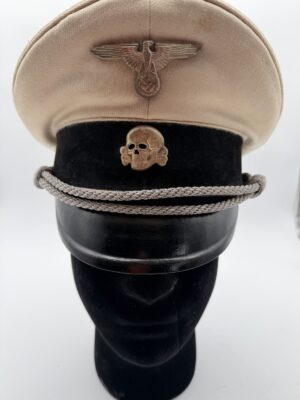 Original SS Officer White Summer Visor Cap | Allgemeine-SS