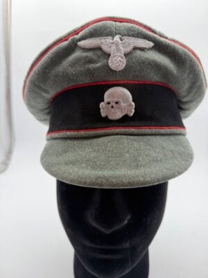 Original Waffen-SS Artillery Crusher Cap front view