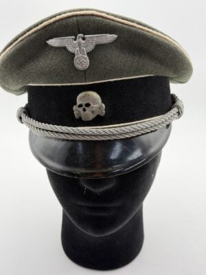 Original Waffen-SS Officer Visor Cap front view