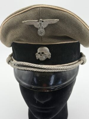SS Reichsführung Staff Visor Cap light grey piping