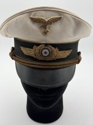 Original Luftwaffe General White Visor Cap by Schellenberg