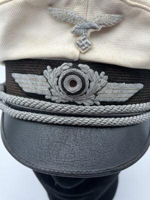 Luftwaffe Officer White Summer Visor Cap