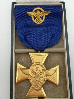 Original German Police 25-Year Long Service Cross presentation case