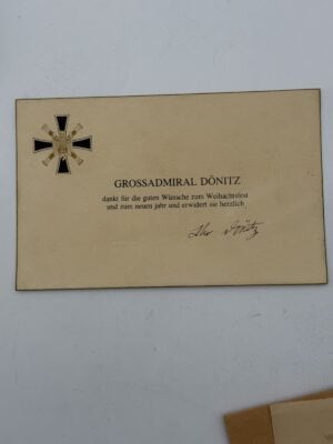 Karl Dönitz Christmas card with Großadmiral heading and naval emblem