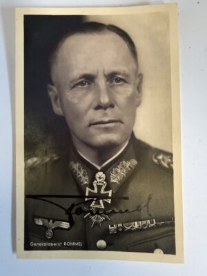 Erwin Rommel postcard with Generaloberst caption and signature across the lower portrait